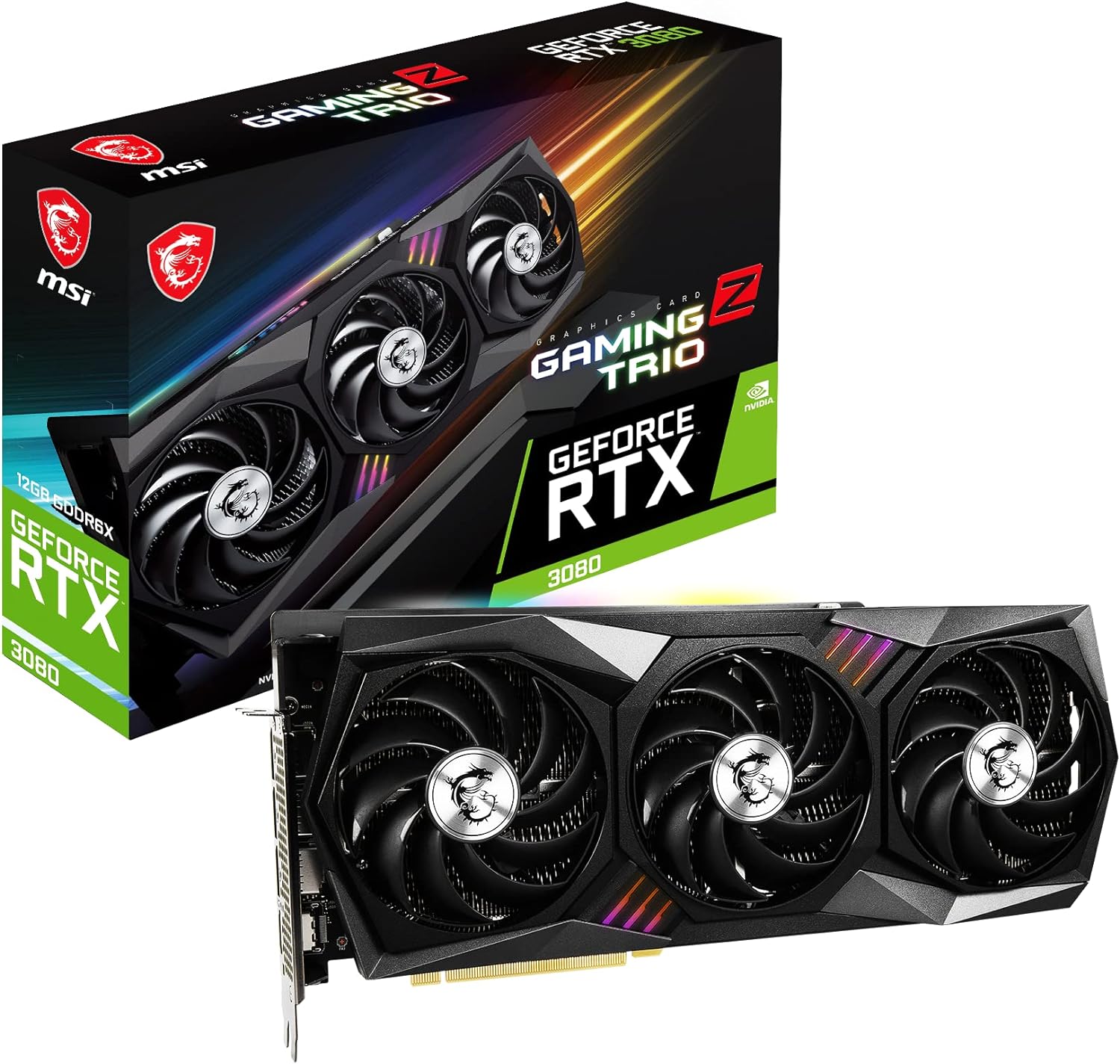 MSI Gaming GeForce RTX 3080 LHR: 12GB GDDR6X, 384-Bit, HDMI/DP, Torx Fan 4, RGB - SKU: 0824142278666