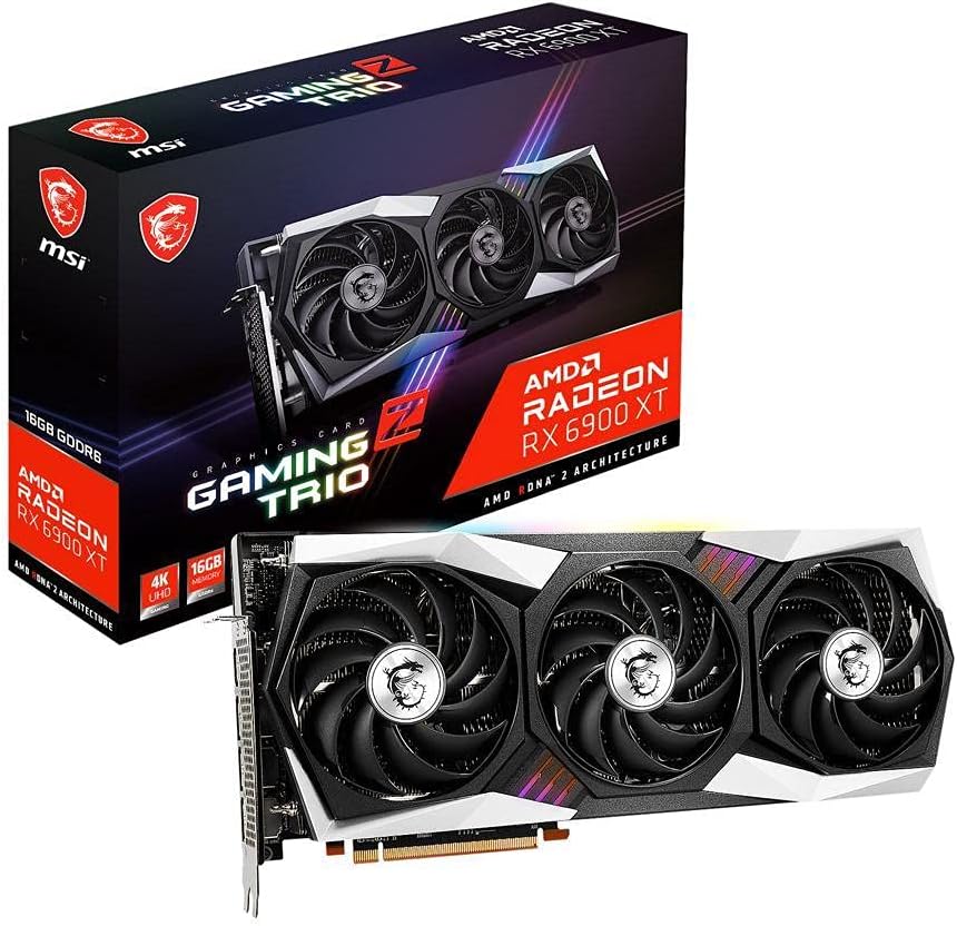 MSI Gaming Radeon RX 6900 XT Gaming Z Trio 16G 16GB GDDR6 Graphics Card - High-performance AMD RX 6900 XT chipset. 0824142255896