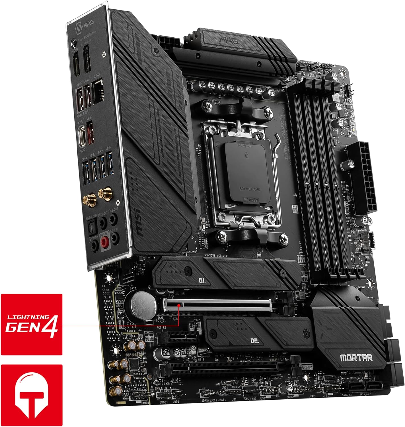 MSI MAG B650M MORTAR WIFI Micro-ATX Motherboard - Ryzen 7000 Ready, DDR5 Memory, PCIe 4.0, Wi-Fi 6E - SKU: 4711377010207