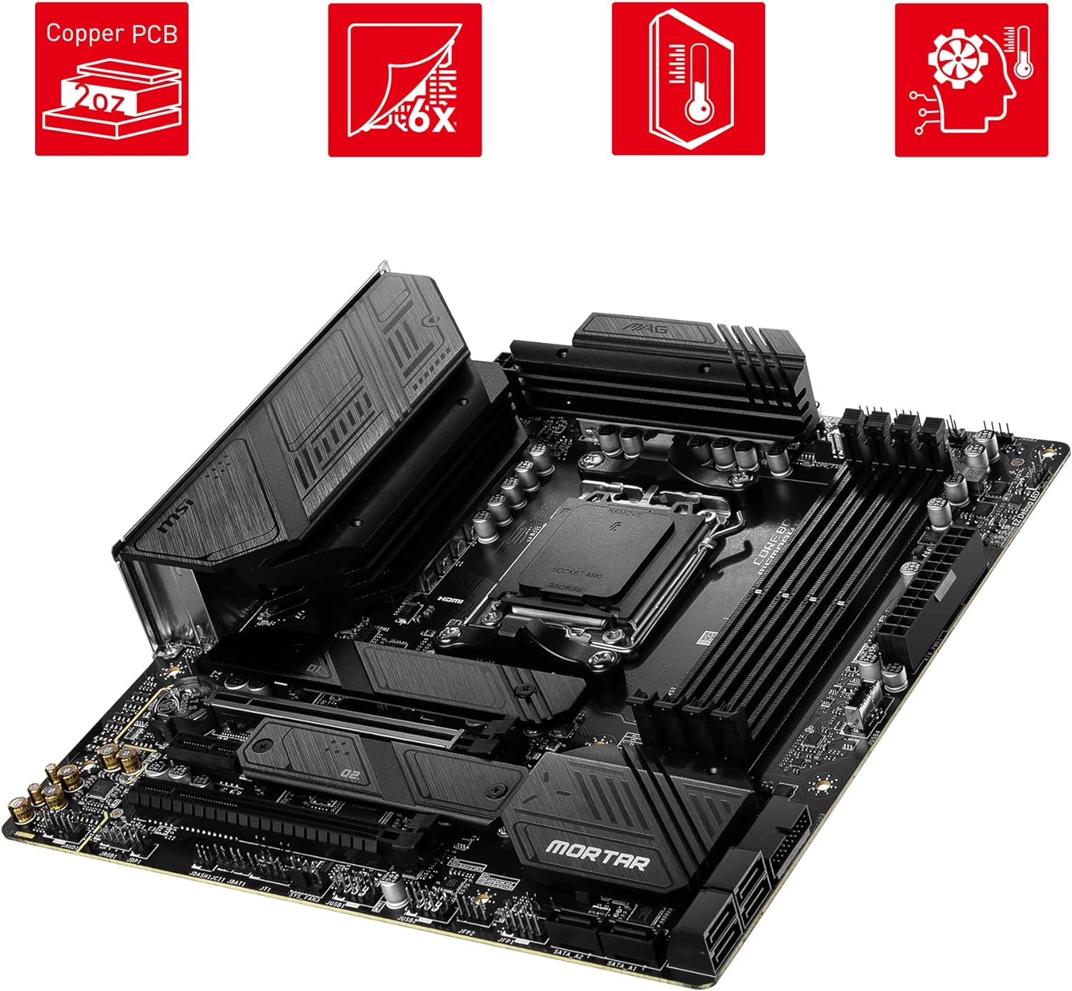 Extreme memory overclocking with 4 DDR5 DIMM slots, dual PCIe 4.0 x16 slots for graphics cards, and AMD Multi-GPU support 4711377010207