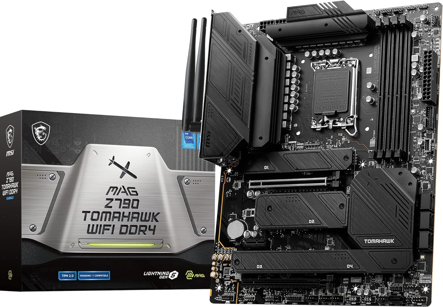 MSI Mag Z790 Tomahawk Wifi ATX Motherboard - Lightning Gen 5 PCIe 5.0 solution for up to 128GB/s bandwidth. 4711377011310