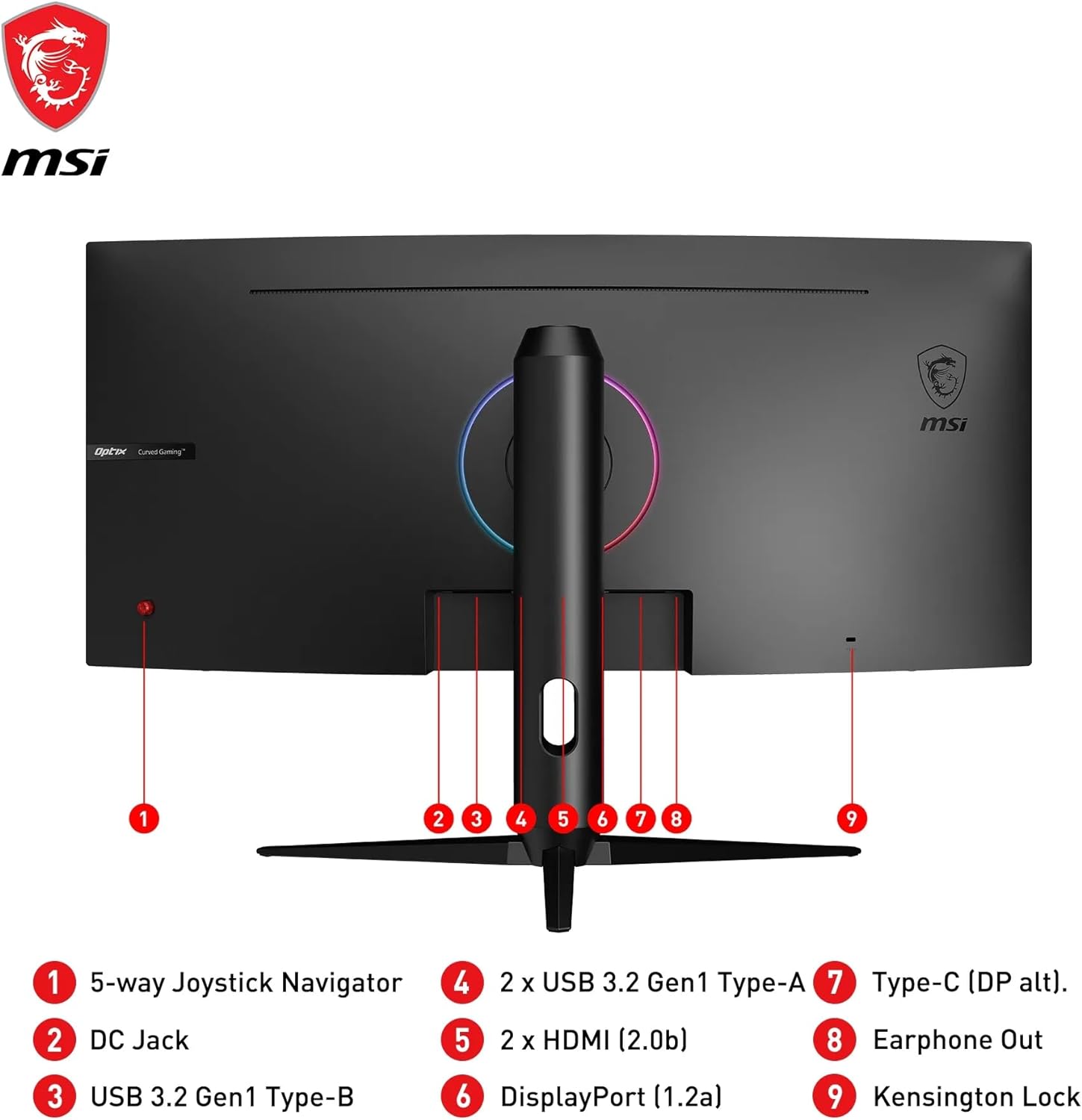 MSI 30 Optix Monitor - Height Adjustable, Tilt, Swivel - Customize your viewing experience for maximum comfort. 0824142223550