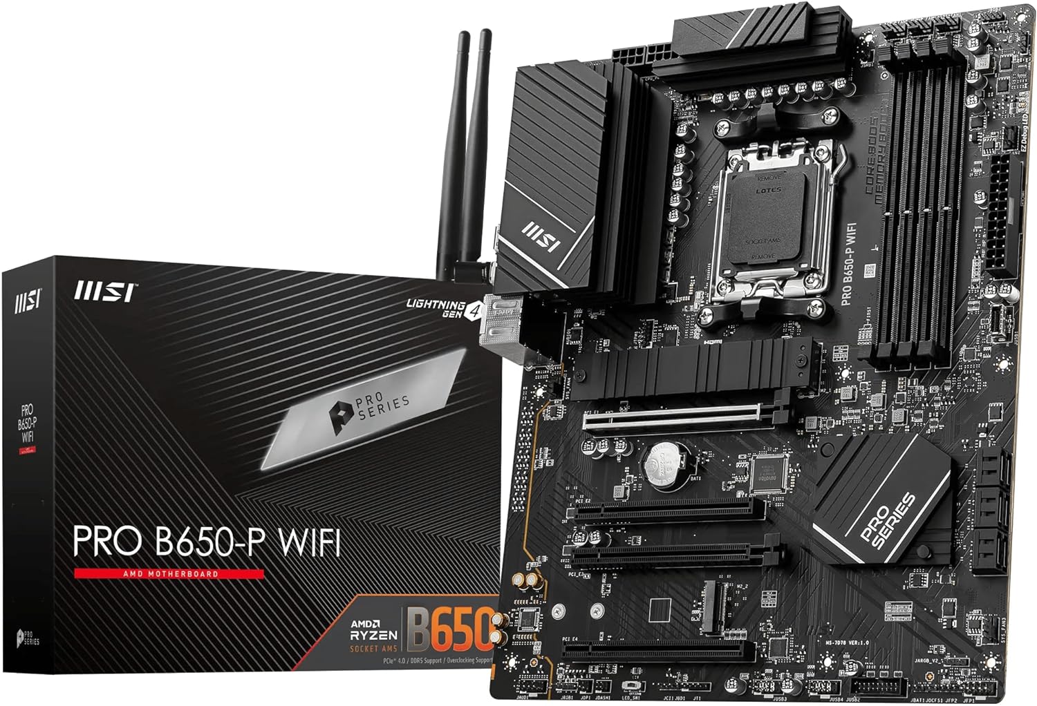 MSI PRO B650-P WIFI ATX Motherboard - AMD Ryzen 7000 Support, DDR5 Boost, PCIe 4.0 4711377010177