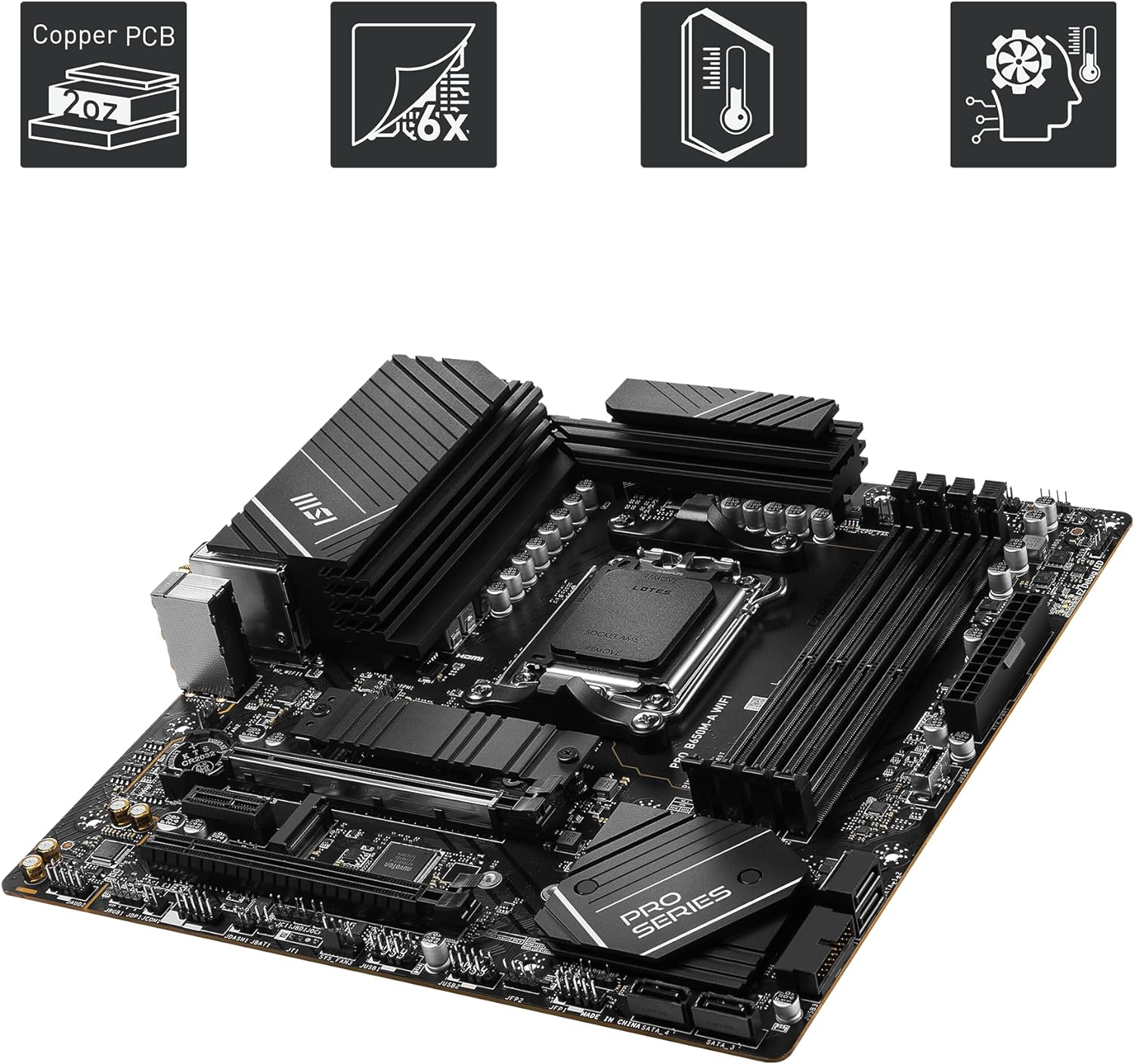 MSI PRO B650M-A WIFI AM5 Motherboard - Memory Boost technology for pure data signals 4711377010160