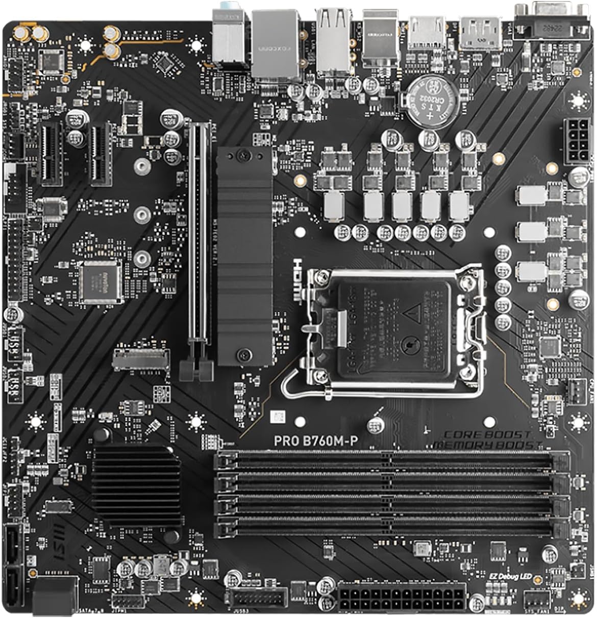 MSI Pro Series Motherboard - Reliable performance with 6800 MHz memory clock speed and PCI Express graphics interface. 0824142319802