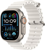 Apple Watch Ultra 2 - Rugged titanium case, white ocean band - SKU: 0194253826637