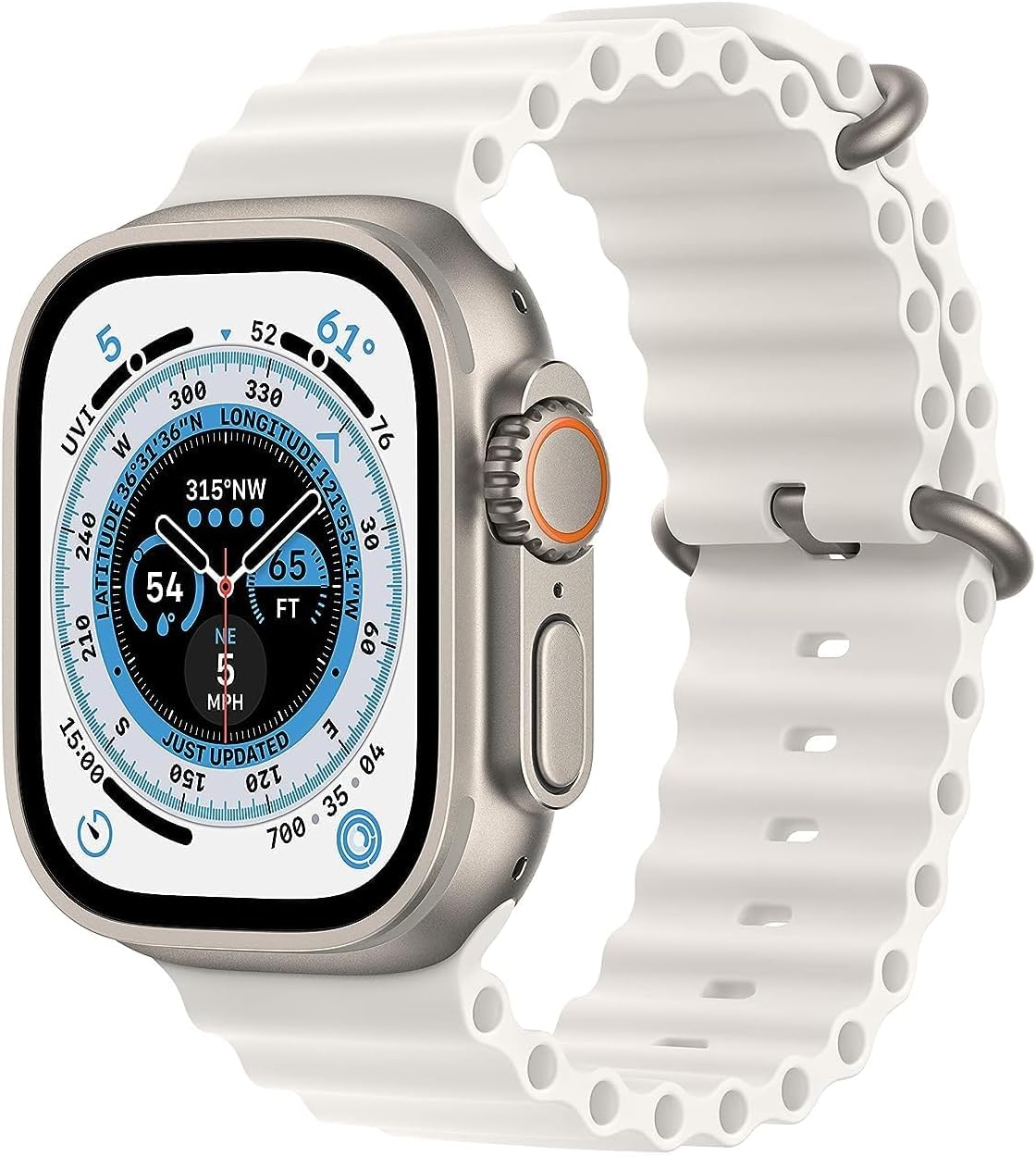 Apple Watch Ultra - Titanium Case, White Ocean Band - SKU: 0194253143567