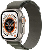 Apple Watch Ultra - Titanium Case, Green Alpine Loop - Medium: Rugged design for endurance athletes, adventurers, and water sports enthusiasts. 0194253424055