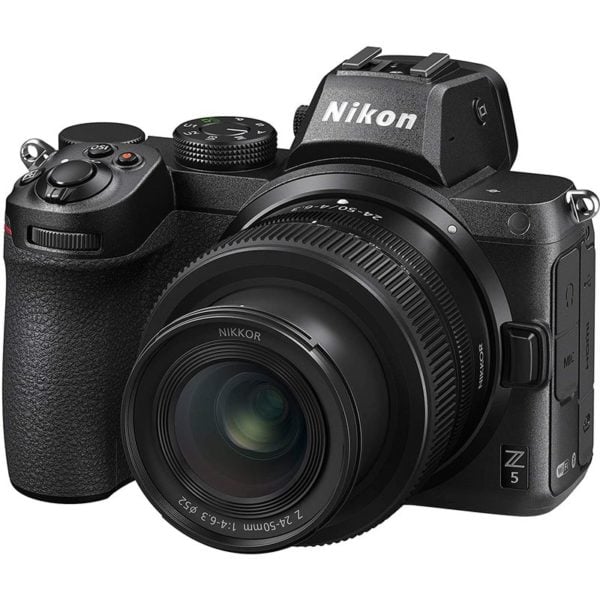 Nikon Z5 Digital Camera Black with 24-50MM Lens - Full-frame mirrorless camera with 24.3MP sensor and 4.5 fps shooting.