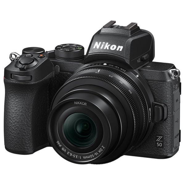 Nikon Z50 Camera with NIKKOR Z DX 16-50mm Lens: Lightweight and intuitive camera for capturing vibrant images on the go.