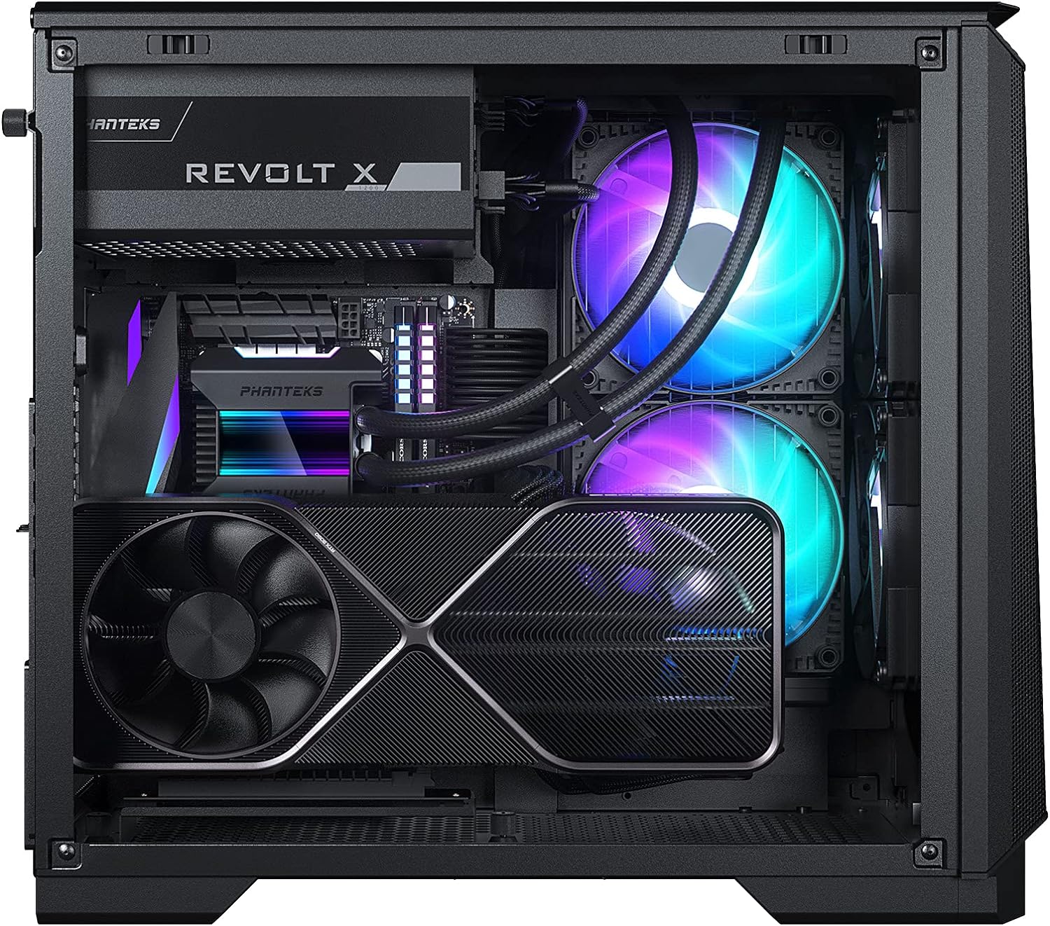 Phanteks Eclipse P200A D-RGB Mini-ITX Case - Tempered glass, spacious interior, vertical GPU mounting support 0886523302186