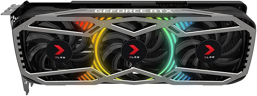 PNY Nvidia GeForce RTX 3070 Ti 8GB XLR8 Gaming Revel Epic-X RGB Triple Fan Graphics Card - Elevate your gaming visuals with 8GB GDDR6X memory and 6144 CUDA processing cores. 0751492647777