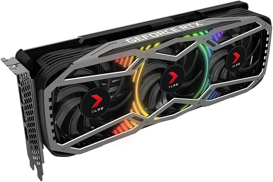 PNY Nvidia GeForce RTX 3070 Ti 8GB XLR8 Gaming Revel Epic-X RGB Triple Fan Graphics Card - Connect seamlessly with PCI Express 4.0 interface, DisplayPort, and HDMI outputs for versatile connectivity. 0751492647777