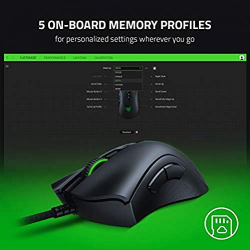 Razer DeathAdder V2 - Save 5 profile configurations with on-board memory profiles. 8886419332855