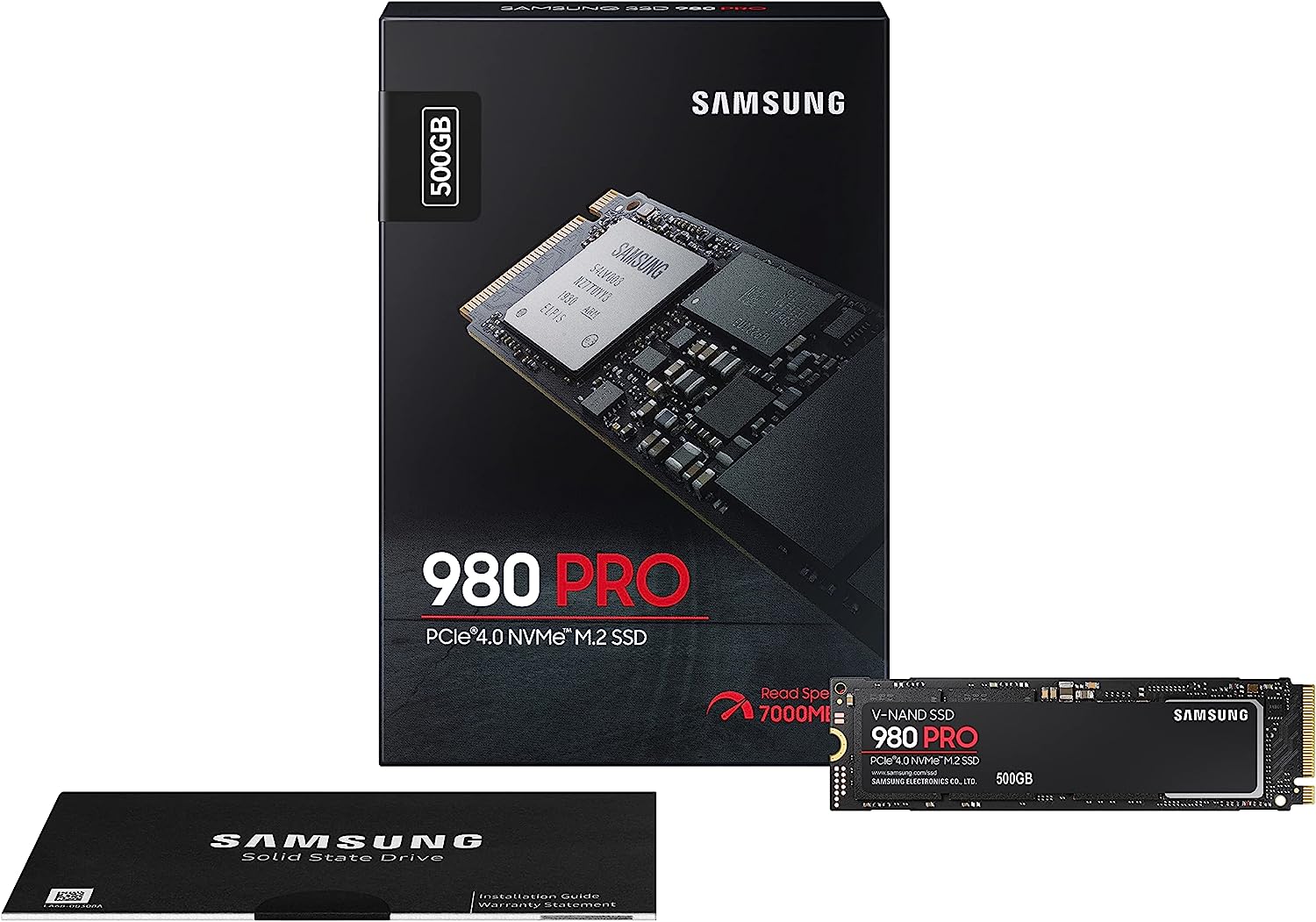 Black Samsung 500 GB 980 PRO NVMe M.2 SSD - Internal solid state hard drive 8806090295539