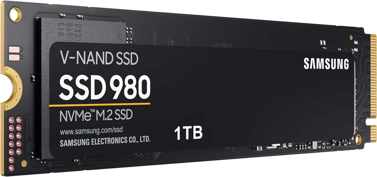 Samsung 980 1 TB M.2 SSD - Smart upgrade with dynamic thermal guard technology, heat spreader, and up to 600 TBW endurance. 8806090572210
