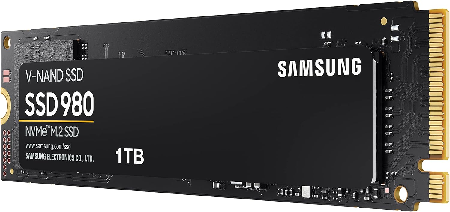 Samsung 980 1TB SSD - NVMe interface for lightning-fast data transfer, ideal for high-performance PCs and ultrabooks. 8806090572210
