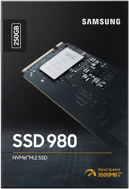 Samsung 980 M.2 250 GB NVMe SSD - High-speed digital storage for laptops and desktops. 8806090572234