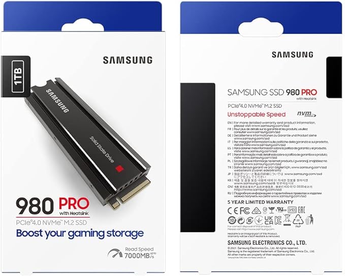Samsung Electronics 980 PRO 2TB NVMe SSD - Top speed with PCIe 4.0 interface, ideal for heavy-duty applications. 0887276598369