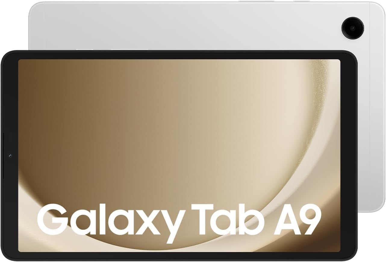 Samsung Galaxy Tab A9+ 5G Android Tablet - Sleek design in Silver with a smooth metal body. 8806095273013