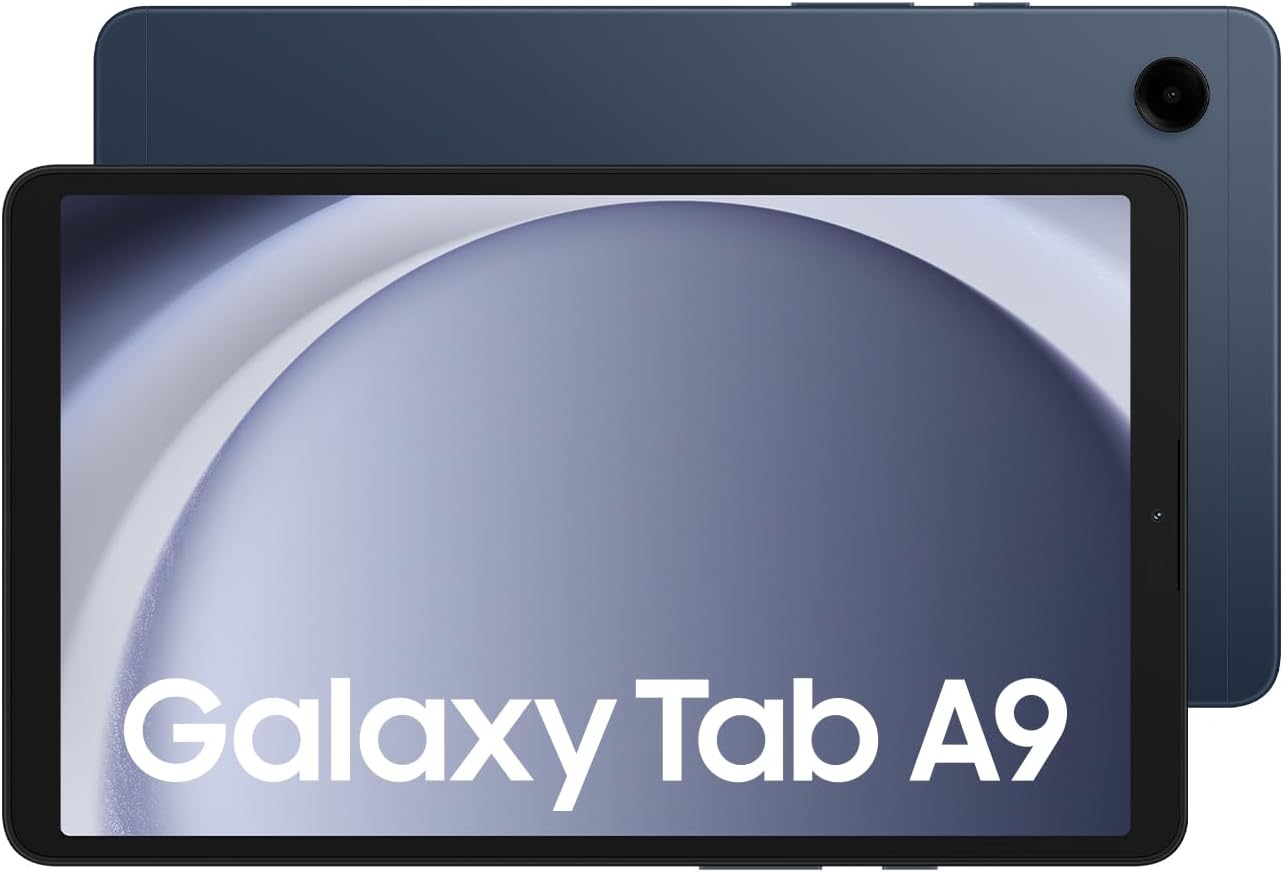 Samsung Galaxy Tab A9 LTE Android Tablet in Navy - Stylish design with a touch of cool, sleek metal body. 8806095272764