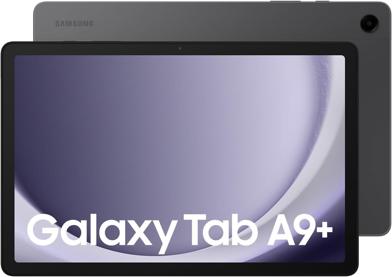 Samsung Galaxy Tab A9+ WiFi Android Tablet in Graphite - Stylish and sleek design with a smooth metal body. 8806095272436