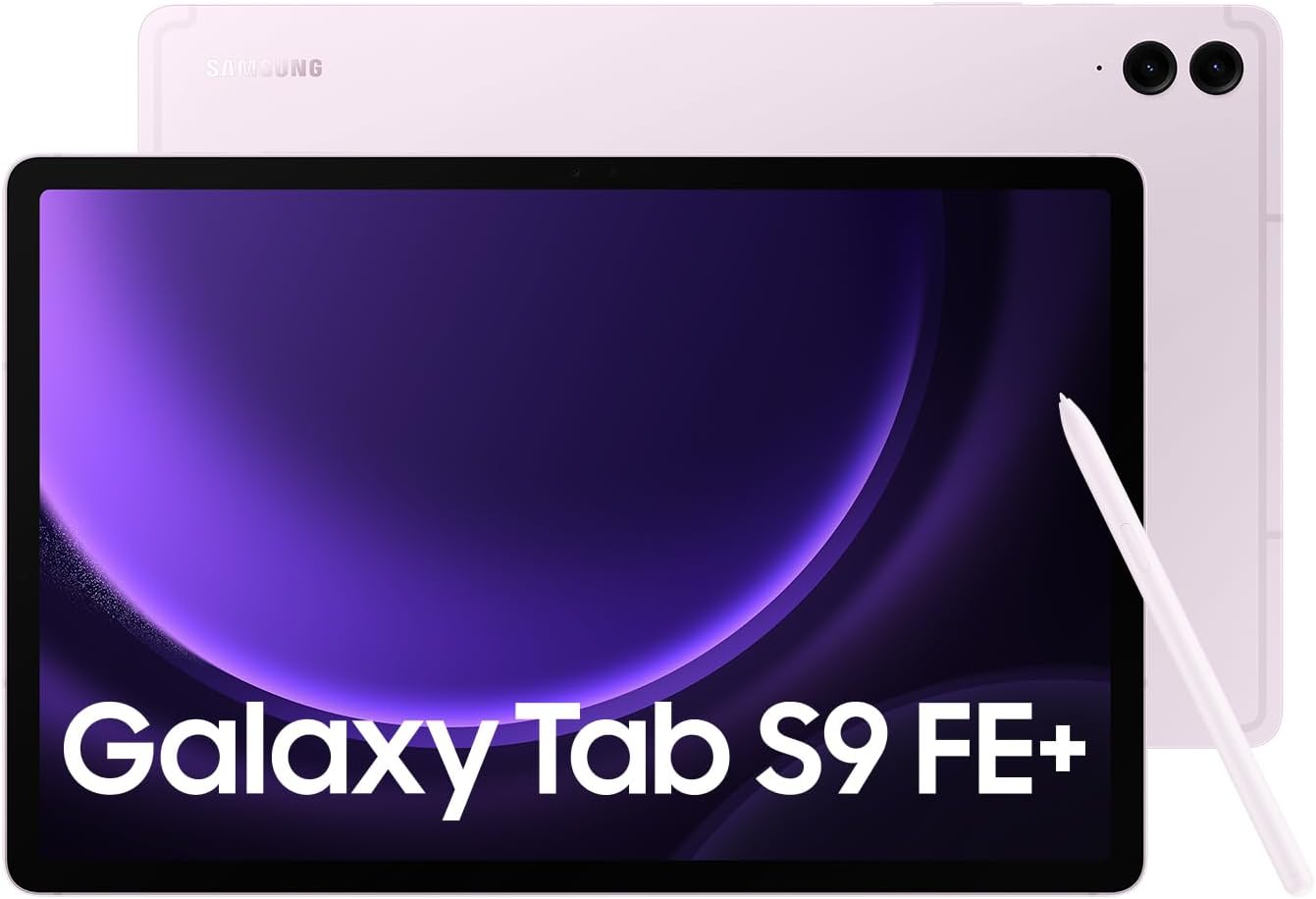 Lavender Samsung Galaxy Tab S9 FE+ WiFi Android Tablet, 8GB | 128GB, S Pen Included - Colorful design for creative possibilities and entertainment. 8806095159942