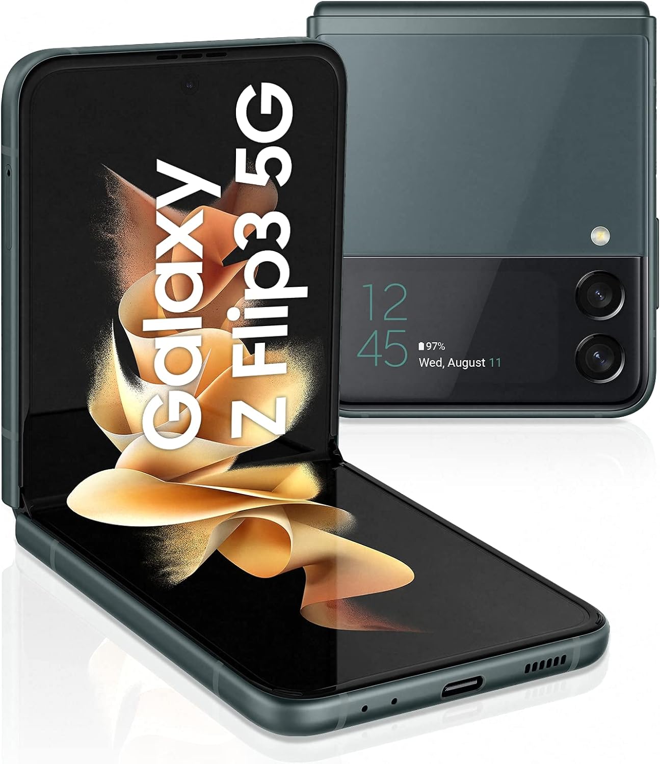 Samsung Galaxy Z Flip3 5G Dual Sim Smartphone, Green - Flex your favorite angles with a unique form factor that unfolds into a statement of stunning design. 8806092812499