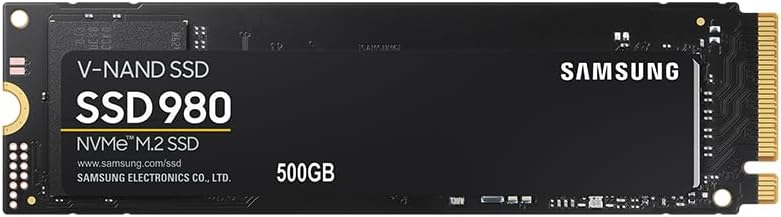 Samsung SSD 980 NVMe M.2 500GB - NVMe interface for lightning-fast data transfer. 8806090572227