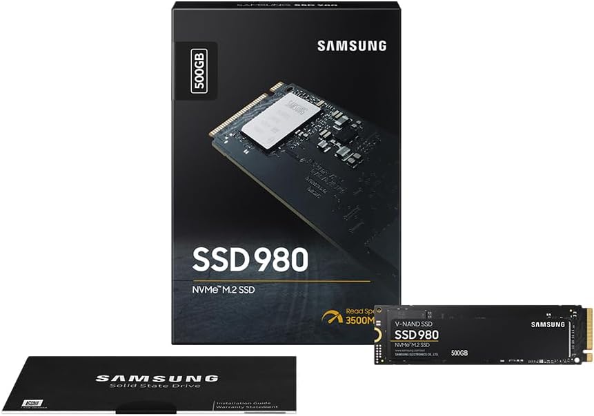 Samsung SSD 980 NVMe M.2 500GB - High-speed digital storage for laptops and desktops. 8806090572227