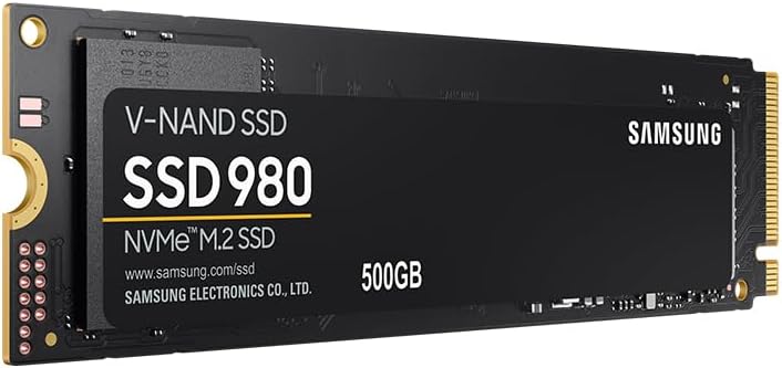 Samsung SSD 980 NVMe M.2 500GB - Compact 2.5cm form factor for easy installation. 8806090572227