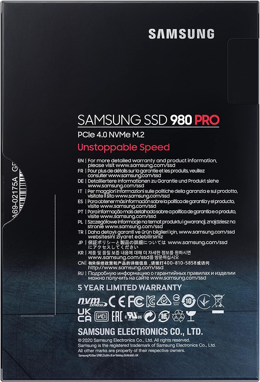 Internal Solid State Drive - Samsung 980 Pro M.2 1TB 8806090295546