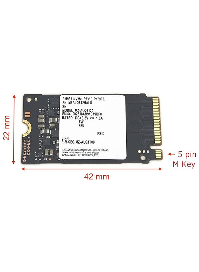 SSD 512GB PM991 M.2 2242 42mm NVMe PCIe Gen3 x4 MZALQ512HALU MZ - ALQ5120 Solid State Drive M Key 512 GB - 512GB SSD - 