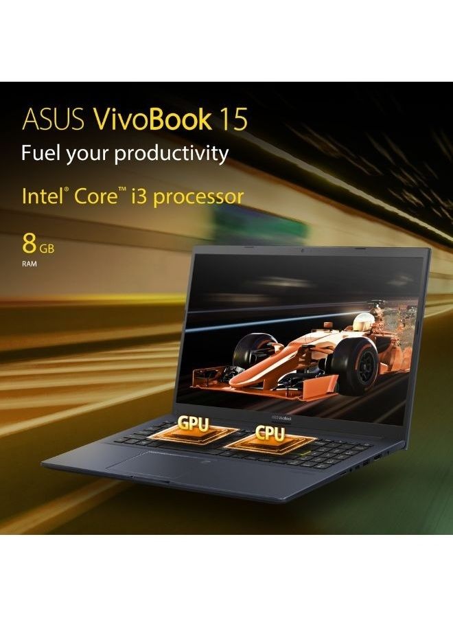 Vivobook 15 X513 Laptop With 15.6 - Inch Display, Core i3 - 1115G4 Processer/8GB RAM/512GB SSD/Intel UHD Graphics English/Arabic Black - 512GB SSD - 15.6 - inch - Intel UHD Graphics