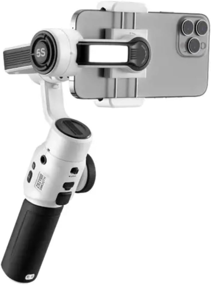 Zhiyun Smooth 5S - White - Perfect tool for vloggers and content creators seeking top-notch stabilization. 6970194087214