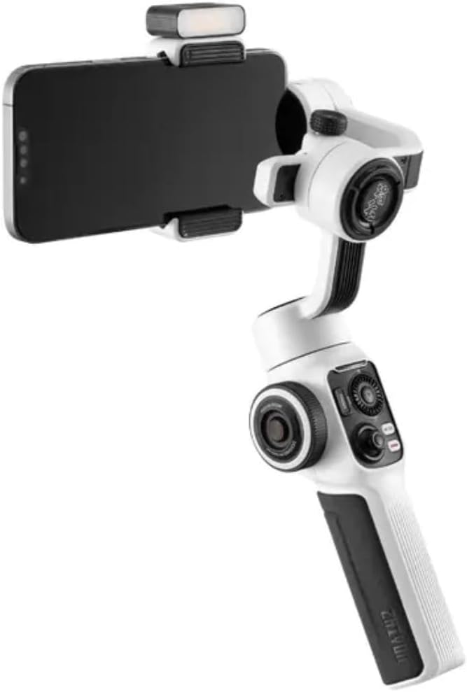 Zhiyun Smooth 5S Phone Gimbal - White - Create cinematic videos with ease using this advanced device. 6970194087214