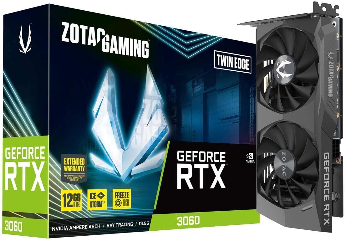 ZOTAC Gaming GeForce RTX 3060 Twin Edge: 12GB GDDR6, PCIe 4.0, IceStorm 2.0 Cooling 0810012082082