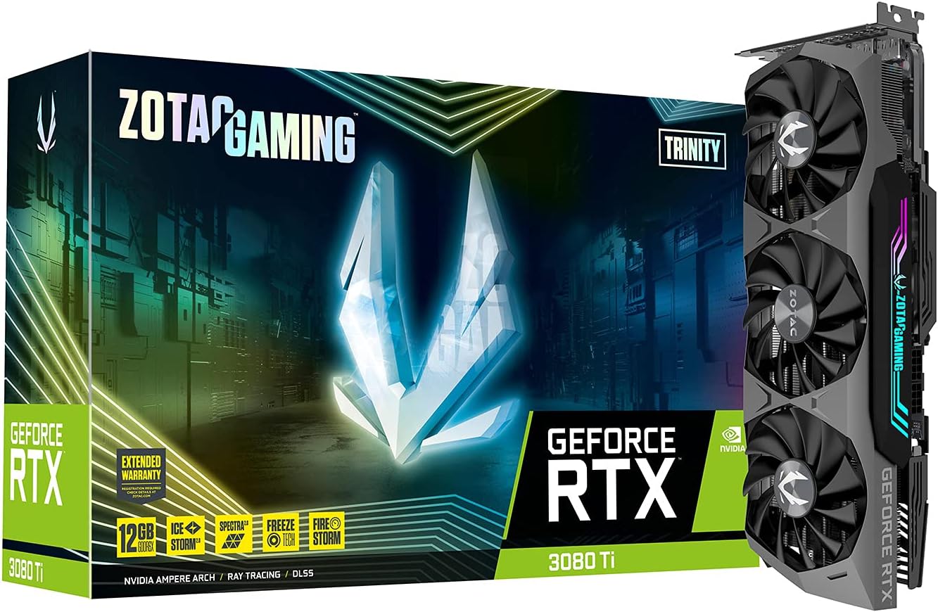 ZOTAC Gaming GeForce RTX 3080 Ti Trinity: 12GB GDDR6X, PCIe 4.0, IceStorm 2.0 Cooling, Spectra 2.0 RGB Lighting - ZT-A30810D-10P 0810012082211