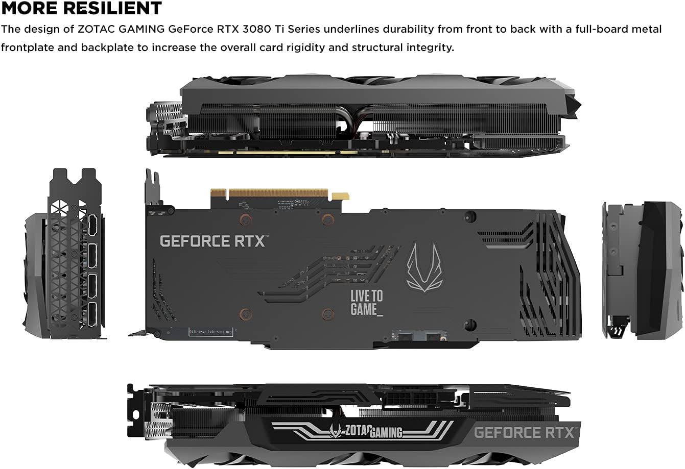 Enhance your gaming setup with ZOTAC RTX 3080 Ti Trinity featuring Metal Frontplate and Lighted Metal Backplate 0810012082211